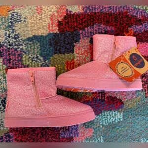 Oomphies Kids Pink Glitter Zip-Up Boots